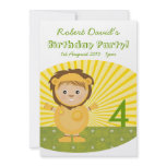 Little Lion Boy Birthday Party Custom Announcements
