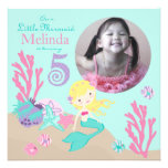 Little Mermaid Birthday Invitation Sq Blonde 5