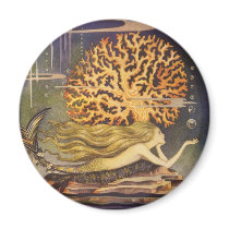 Little Mermaid Under the Ocean by Jennie Harbour Magnets