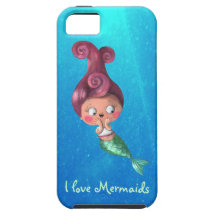 Little Mermaid with Dark Pink Hair iPhone 5 Covers