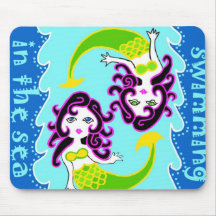 Little Mermaids Swimming in the Sea Mouse Pad