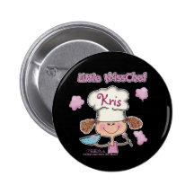 Little Miss Chef Personalise Pinback Button