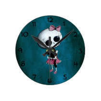 Little Miss Death - Hallowen Beauty wall clocks