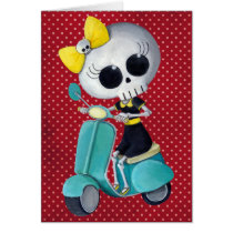 Little Miss Death on scooter cards by colonelle Little Miss Death on scooter cards