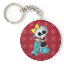 Little Miss Death on scooter keychains by colonelle Little Miss Death on scooter keychains