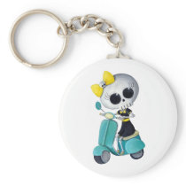 Little Miss Death on scooter keychains by colonelle Little Miss Death on scooter keychains
