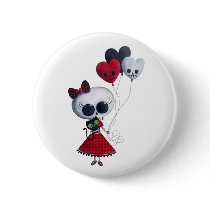 Little Miss Death Valentine buttons