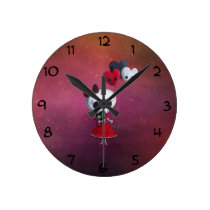 Little Miss Death Valentine Girl wall clocks