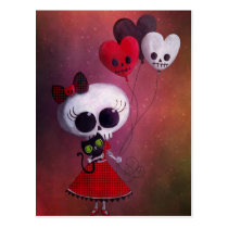 Little Miss Death Valentine Girl postcards