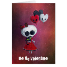 Little Miss Death Valentine Greeting Cards