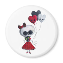 Little Miss Death Valentine magnets