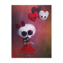 Little Miss Death Valentine postcards