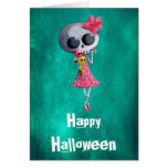 Little Miss Death with Halloween Ice Cream Greeting Cards