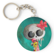 Little Miss Death with Halloween Ice Cream keychains