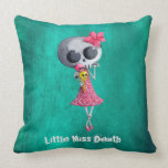 Little Miss Death with Halloween Ice Cream Throw Pillow