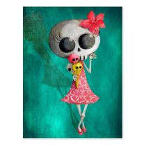 Little Miss Death with Halloween Ice Cream postcards