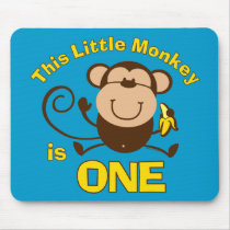 Little Monkey 1st Birthday Boy Mousepad