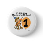 Little Monkey 1st Birthday buttons