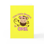 Little Monkey 1st Birthday Girl Card
