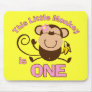 Little Monkey 1st Birthday Girl Mousepad
