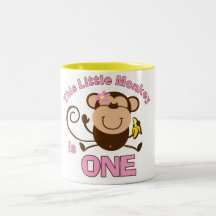 Little Monkey 1st Birthday Girl Mug