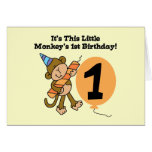 Little Monkey 1st Birthday Tshirts and Gifts Greeting Card