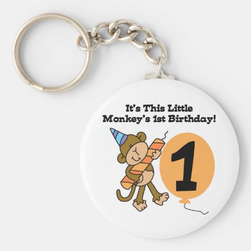 Little Monkey 1st Birthday Tshirts and Gifts Key Chains