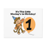 Little Monkey 1st Birthday Tshirts and Gifts postcards