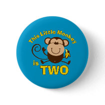 Little Monkey 2nd Birthday Boy Button