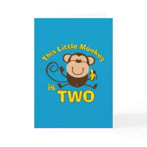 Little Monkey 2nd Birthday Boy Card
