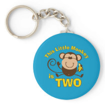 Little Monkey 2nd Birthday Boy Keychain