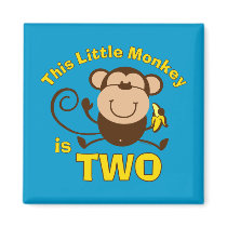 Little Monkey 2nd Birthday Boy Magnet