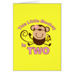 Little Monkey 2nd Birthday Girl Card