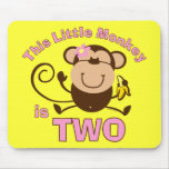 Little Monkey 2nd Birthday Girl Mousepad