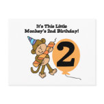 Little Monkey 2nd Birthday Tshirts and Gifts postcards