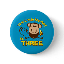 Little Monkey 3rd Birthday Boy Pin