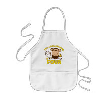 Little Monkey 4th Birthday Boy Aprons