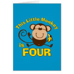 Little Monkey 4th Birthday Boy Cards