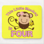 Little Monkey 4th Birthday Girl Mouse Pads