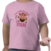 Little Monkey 4th Birthday Girl Tees