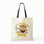 Little Monkey 5th Birthday Boy Canvas Bags