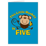 Little Monkey 5th Birthday Boy Card