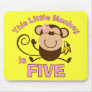 Little Monkey 5th Birthday Girl Mousepads
