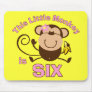 Little Monkey 6th Birthday Girl Mousepad