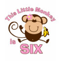 Little Monkey 6th Birthday Girl t-shirts
