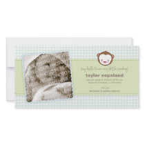 Little Monkey Baby Announcement Photo Card