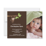 Little Monkey Baby Boy Birth Photo Announcement invitations