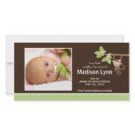 Little Monkey Baby Girl Photo Announcement photo cards