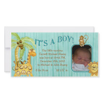 Little Monkey Boy Baby Birth Announcement