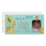 Little Monkey Boy Baby Birth Announcement photo cards